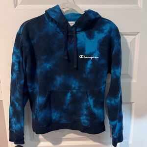 Champion Blue Tie Dye Hoodie size S/XS